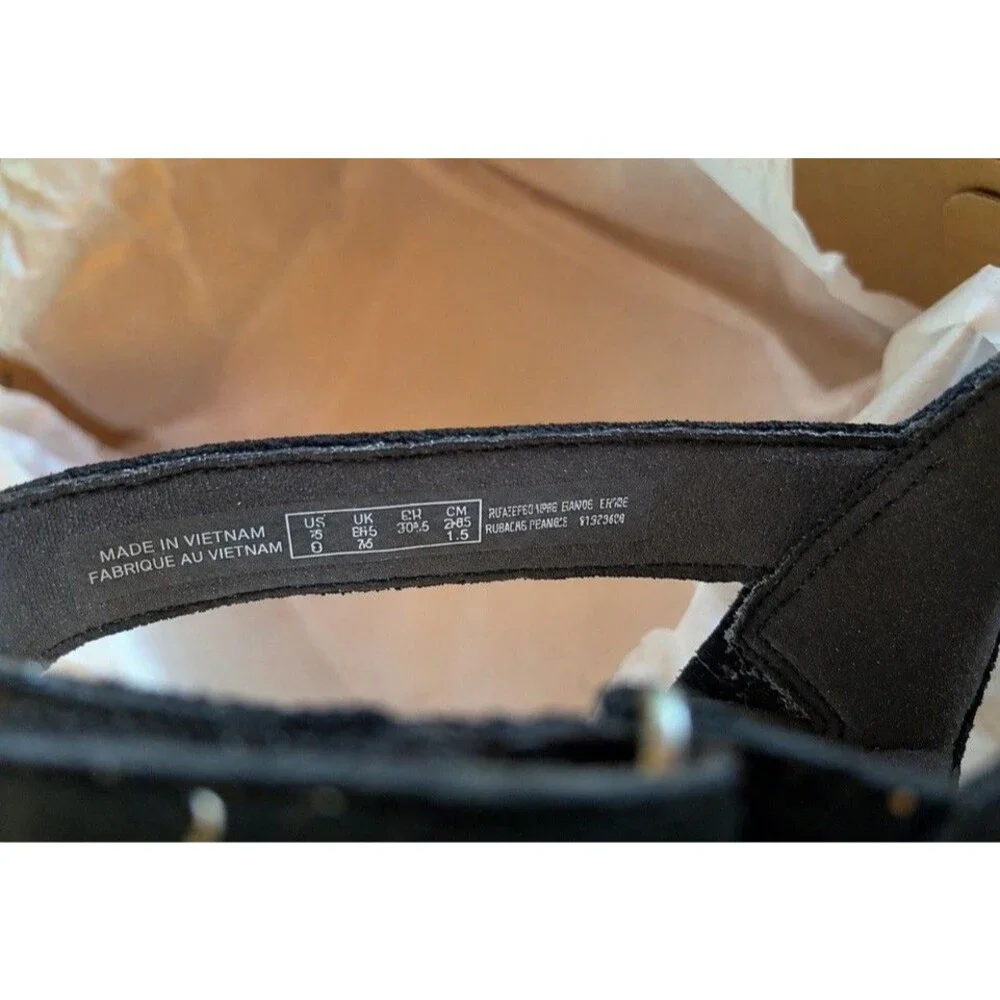 Clarks Giselle Beach Black Suede Leather Wedge Sandal US Size 8.5M New In Box